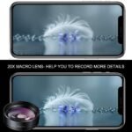 KEYWING Phone Camera Lens 3 in 1 Phone Lens Kit, 198 Fisheye Lens + 120 Super Wide-Angle Lens + 20x Macro Lens for iPhone Samsung Android Smartphone Black 3in1 - Image 5