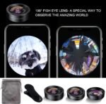 KEYWING Phone Camera Lens 3 in 1 Phone Lens Kit, 198 Fisheye Lens + 120 Super Wide-Angle Lens + 20x Macro Lens for iPhone Samsung Android Smartphone Black 3in1 - Image 6