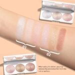 Pink Pearl Golden Champagne Bronze Rose Shimmer Glitter Highlighter Highlight Makeup Contour Powder,Glitter Face Illuminator Highlighter, Illuminator Make Up (Sunset Radiance Trio) - Image 5