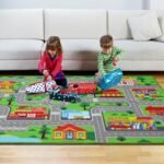 Kids Carpet Playmat Rug 59"x39.4", Car Rug for Kids Cars, Non-Slip Town City Road Map Kids Rugs for Playroom Bedroom Boys, Kids Cars Play Mat Track Road Rugs for Kid(59X39.4Inch,Green) - Image 4