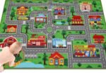 Kids Carpet Playmat Rug 59"x39.4", Car Rug for Kids Cars, Non-Slip Town City Road Map Kids Rugs for Playroom Bedroom Boys, Kids Cars Play Mat Track Road Rugs for Kid(59X39.4Inch,Green) - Image 9