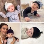 BEoffer 8 Pack Baby Newborn Hats Set Top-Knot Beanie Soft Stretchable Hats Adjustable Caps for Infant Girls Boys 0-6 Months - Image 3