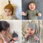 BEoffer 8 Pack Baby Newborn Hats Set Top-Knot Beanie Soft Stretchable Hats Adjustable Caps for Infant Girls Boys 0-6 Months - Image 4