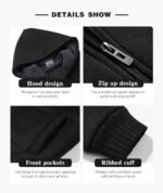 SECOOD Kids Hoodie Fleece Jacket Warm Sherpa Lined Zip Up Hooded Sweatshirt Soft Winter Coat Boys Girls School Outerwear - Image 4