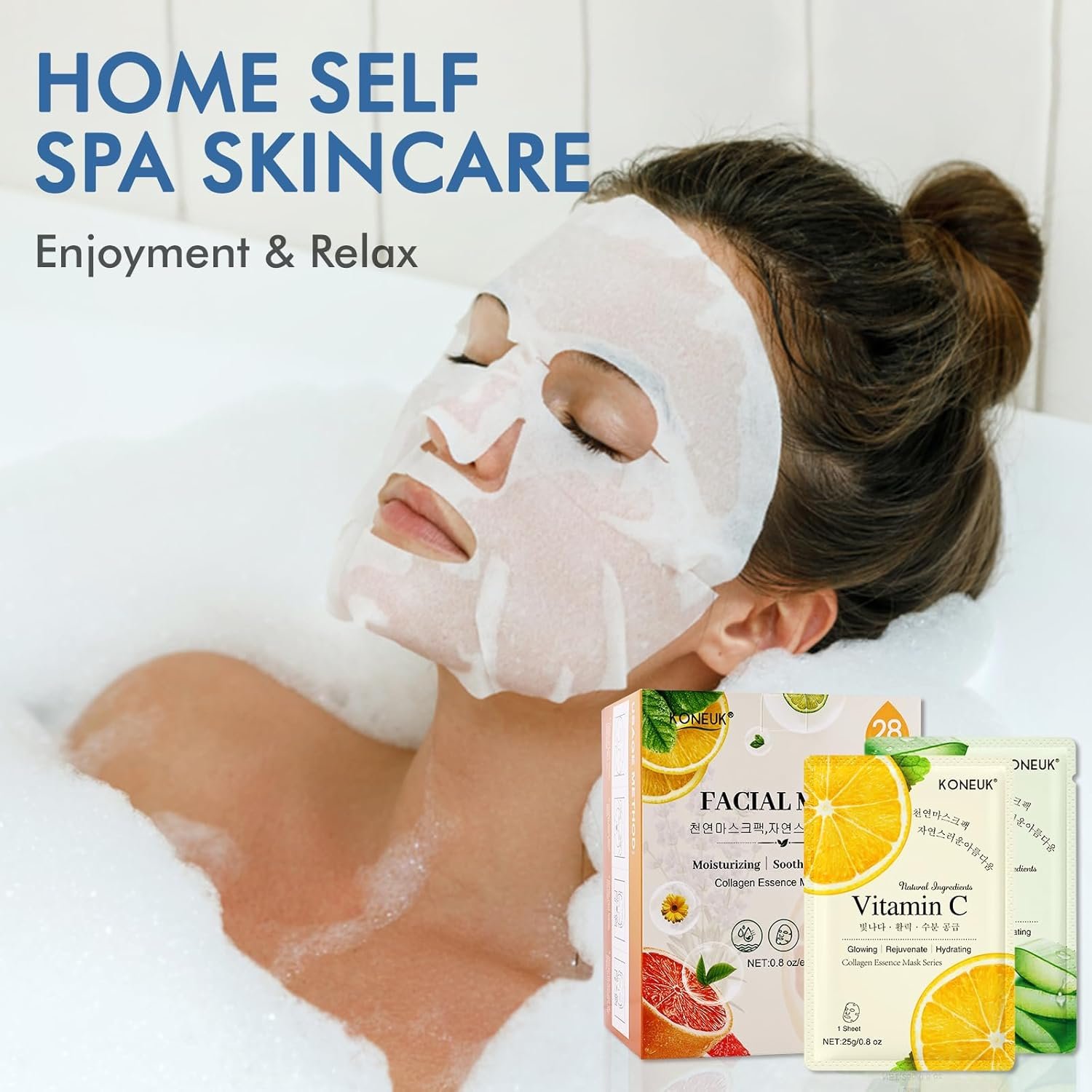 28 Pack Sheet Face Masks Skincare, Hydrating Face Masks Suitable for Sensitive Skin, Bulk Facial Mask Gifts Set for Women Skin Care, Home Skincare Spa for All Skin Types - Image 8