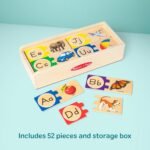 Melissa & Doug Self-Correcting Alphabet Puzzle (52 pcs) with Toy Storage Box, Wooden ABC Puzzles for Toddlers & Preschoolers, Montessori Learning Toys for Girls & Boys 4+ - Image 5