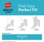 Hanes Women's Cushioned Crew Socks, Absolute Active Crew Socks For Women, Seamless Toe, 4-Pairs - Image 6