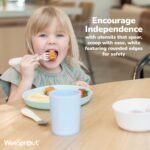 WeeSprout Toddler Utensils, 3 Forks & 3 Spoons, 18/8 Stainless Steel & Food Grade Silicone, Thick Easy-Grip Handles, Perfect Length For New Self Feeders, Gentle On Gums & Teeth, Dishwasher Safe - Image 4