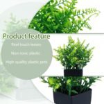 GREENTIME 4 Pack Fake Plants in Black Pot Mini Artificial Eucalyptus Potted Plant Small Faux Grass Greenery Potted for Indoor Home Office Farmhouse Bathroom Table Decoration - Image 4