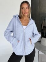 Trendy Queen Womens Zip Up Hoodies Oversized Sweatshirts Fall School Fashion Outfits Casual Jackets 2025 Winter Clothes - Image 4
