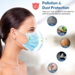 HDFK Face Mask Disposable Adults 3Ply Non-Woven with Nose Clip Ear Loop Blue 50Pack - Image 5