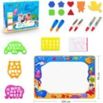 Water Doodle Mat - Kids Painting Writing Color Doodle Drawing Mat Toy Bring Magic Pens Educational Toys for Age 2 3 4 5 6 7 Year Old Girls Boys Age Toddler Gift - Image 3