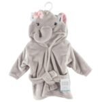 Hudson Baby Unisex Baby Plush Animal Face Bathrobe, Pretty Elephant, 0-9 Months - Image 3