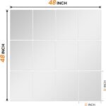 Wall Mirror Tiles, 16"x12"x12PCS Full Length Home Gym Mirror for Garage, Bedroom, Living Room, Over The Door - Image 8