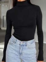 Trendy Queen Women's Turtleneck Long Sleeve Shirts Fall Fashion Basic Thermal Underwear Tops Winter Clothes 2025 - Image 7