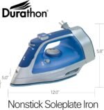 Hamilton Beach Steam Iron & Vertical Steamer for Clothes with Scratch-Resistant Durathon Soleplate, 8' Retractable Cord, 3-Way Auto Shutoff, Anti-Drip, 1500 Watts, Blue - Image 9
