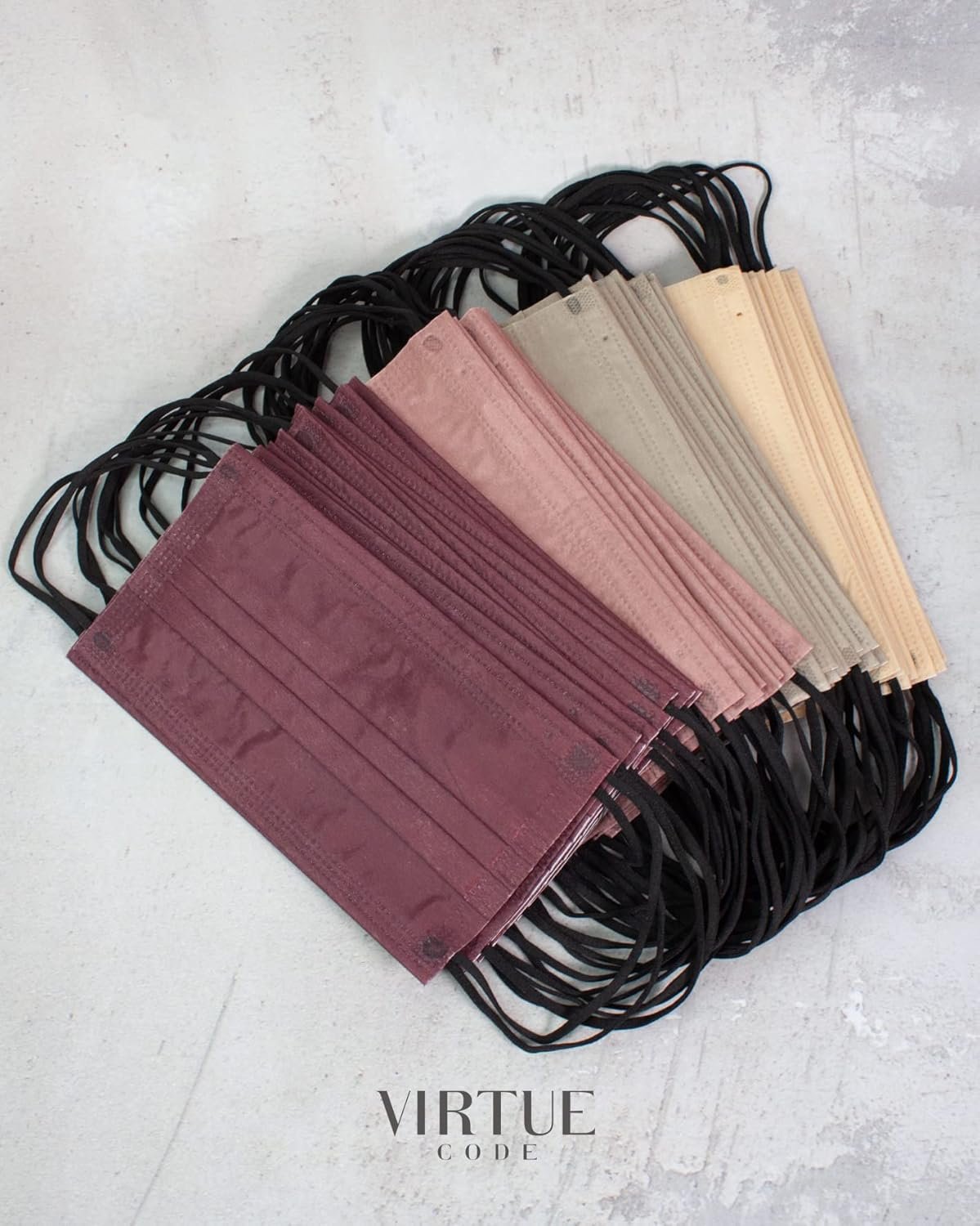 VIRTUE CODE Support Face Masks - Soft 3 Ply Comfort Face Masks, Colorful Disposable Face Mask 50 Pack. Earth Tones Colored Masks. Adults Mens and Womens Disposable Face Masks - Image 6