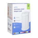 Ubbi Steel Diaper Pail, Odor Locking, No Special Bag Required, Award-Winning, Registry Must-Have, White - Image 3