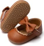 HsdsBebe Infant Baby Girls Mary Jane Flats Bow Non-Slip Soft Sole Princess Toddler First Walkers Sneaker Wedding Dress Shoes - Image 3