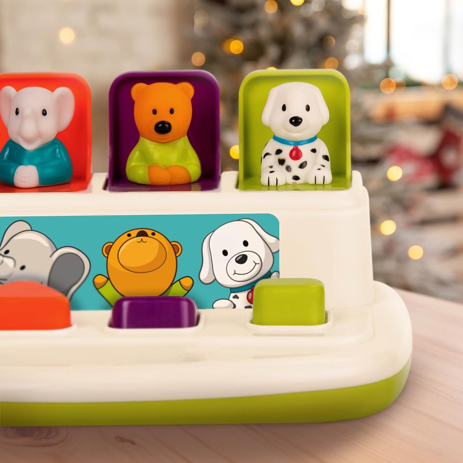 Battat – Cause – And – Effect Toy – Developmental Toy With Buttons & Colors – Color Sorting Animal Toys – For Kids, Toddlers, Babies – 18+ Months – Pop – Up Pals - Image 4