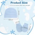 Zando Baby Hats and Mittens Newborn Hospital Hat Essentials Warm Knit Beanie Safety Anti-Scratch for Boys Girls 0-6M - Image 6