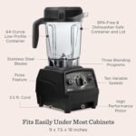 Vitamix Explorian with Programs, Three Blending Programs, Professional-Grade Blender for Smoothies and More, Self-Cleaning Kitchen Appliance, 64 Oz Container, Black (Renewed Premium) - Image 5
