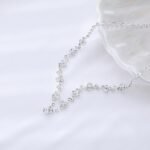 Crystal Wedding Jewelry Set, Silver Necklace Earrings Bracelet Crystal Bridal Wedding Jewelry Sets for Brides Bridesmaid Prom Costume Accessories - Image 8
