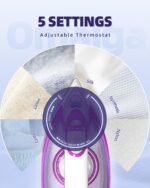 Steam Iron for Clothes, 1750W Iron with Rapid Heating, Non-Stick Ceramic Soleplate, Powerful Steam, Self-Cleaning, Auto-Off, Anti-Drip, 15.21oz Water Tank Ironing Clothes for Home, Purple - Image 8