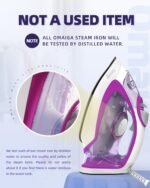 Steam Iron for Clothes, 1750W Iron with Rapid Heating, Non-Stick Ceramic Soleplate, Powerful Steam, Self-Cleaning, Auto-Off, Anti-Drip, 15.21oz Water Tank Ironing Clothes for Home, Purple - Image 10