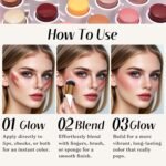 KIMUSE Face Sticks Trio, Cream Blush Stick & Highlighter Stick & Contour Stick for Sculpt the Cheeks, Long Lasting Cream Contour Stick Trio for Face Makeup, with Brush - Image 6