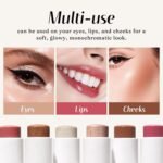 KIMUSE Face Sticks Trio, Cream Blush Stick & Highlighter Stick & Contour Stick for Sculpt the Cheeks, Long Lasting Cream Contour Stick Trio for Face Makeup, with Brush - Image 9