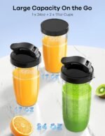 Ganiza Blender for Smoothies, 14Pcs Personal Blender for Shake and Smoothies for Kitchen with 3 Portable Cups (1x24oz & 2X17oz), Single Serve Smoothie Maker, Nutritious Recipe - Image 6