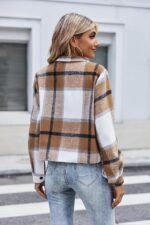Zeagoo Flannels for Women Cropped Shacket Jacket Fashion Plaid Button Down Shirt 2025 Fall Coat Tops - Image 5