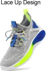 RUNSIDE Boys Girls Sneakers, Lace up Kids Tennis Shoes for Walking/Running Lightweight Breathable Gym Shoes Outdoor, Little Kid/Big Kid - Image 3