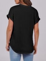 ANRABESS Womens Short Sleeve Henley Tops V Neck Dressy Casual Blouses Summer Trendy Tee Shirts 2025 Vacation Fashion Clothes - Image 6