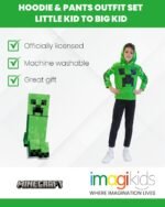 Minecraft Creeper Fleece Pullover Hoodie and Pants Outfit Set Little Kid to Big Kid - Image 4
