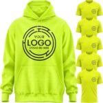 Work Shirts for Men, 5 Pack T-Shirt 1 Hoodie, Hi Vis Custom Workwear Uniforms High Visibilty, Custom Shirts Hoodie Small Business Company Black - Image 4