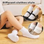 6 Pairs Toddler Ruffle Socks for Girls Baby Grip Socks Non Slip Socks Cute Grippy Frilly - Image 5