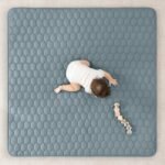 Comfy Cubs Square Kids Play Mat - 56 x 56 inches Soft Quilted Baby Floor Mat with Non-Slip Bottom - Plush Design for Toddlers' Playtime and Relaxation - Comfortable and Durable - Pacific Blue - Image 3