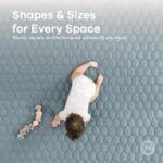 Comfy Cubs Square Kids Play Mat - 56 x 56 inches Soft Quilted Baby Floor Mat with Non-Slip Bottom - Plush Design for Toddlers' Playtime and Relaxation - Comfortable and Durable - Pacific Blue - Image 5