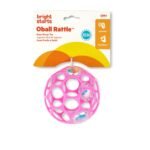 Bright Starts Oball Rattle Easy-Grasp Toy - Pink, Ages Newborn - 1 Count (Pack of 1) - Image 3