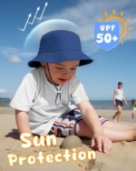 HONGTEYA Baby Sun Hat Toddler Boy Bucket Hat Kids Summer Beach Hat Wide Brim Sun Protection - Image 3