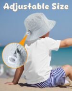 HONGTEYA Baby Sun Hat Toddler Boy Bucket Hat Kids Summer Beach Hat Wide Brim Sun Protection - Image 5