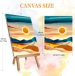 Ninonly 4 Pack Paint by Numbers Kit for Adults Framed Canvas, Sunset Paint by Number Arts for Beginners with Wooden Easel, Brushes, Acrylic Set, 9 * 12 Inch - Image 7