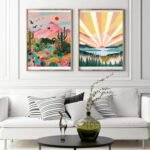 Ninonly 4 Pack Paint by Numbers Kit for Adults Framed Canvas, Sunset Paint by Number Arts for Beginners with Wooden Easel, Brushes, Acrylic Set, 9 * 12 Inch - Image 10