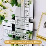 Chende 32" x 47" Large Wall Mirror for Decor, Living Room Decorative Mirror with Crystal, Beveled Edge and Glass Frame, Modern Rectangular Wall Decor Entrance, Fireplace, Home Office - Image 3