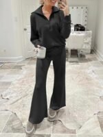 ANRABESS Women 2 Piece Outfits 2025 Fall Fashion Airport Wide Leg Pants Lounge Set Leisure Travel Vacation Clothes Sweatsuits - Image 10