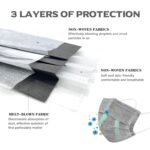 Wecolor 100 Pcs Disposable 3 Ply Earloop Face Masks, Suitable for Home, School, Office and Outdoors (Gray) - Image 3