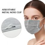 Wecolor 100 Pcs Disposable 3 Ply Earloop Face Masks, Suitable for Home, School, Office and Outdoors (Gray) - Image 5