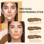 evpct 4 Colors Contour Stick Makeup Set, Cream Concealer Stick Contouring Palette Makeup Kit for Beginners, Nose Bronzer Sticks, Liquid Face Highlighter Make up contorno maquillaje, 01+03 - Image 3